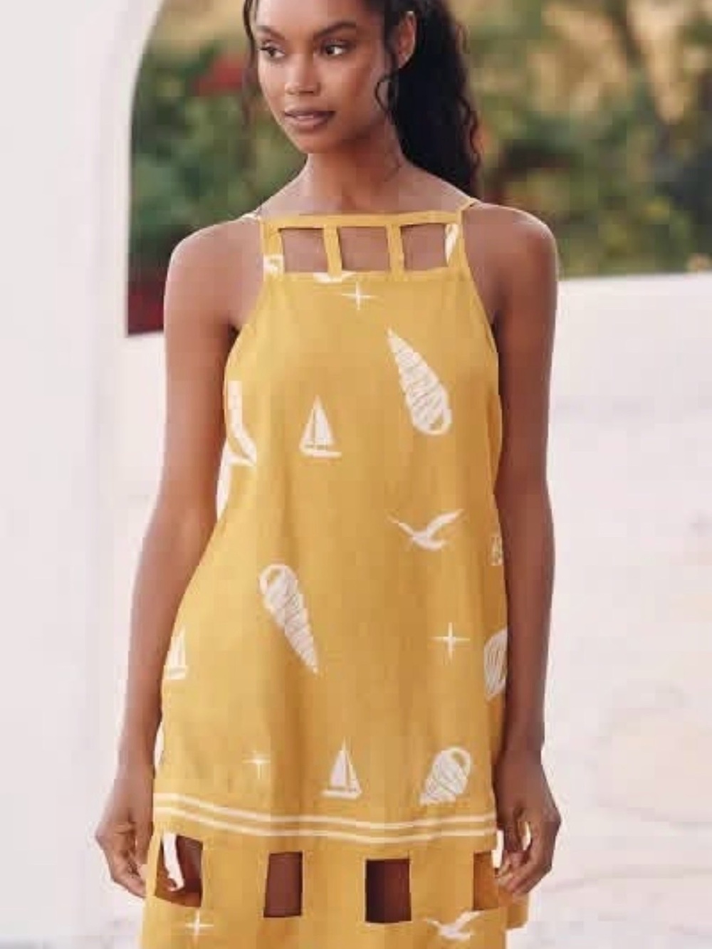 Celandine Anthropologie Square-Neck Cutout Dress Sz Small